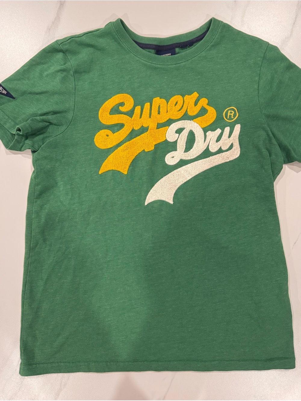 Superdry Green Tee with Yellow and White Logo